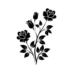 Hand drawn flower silhouette arrangement flower ornaments shape vector graphics Azalea flower silhouette, Azalea vectot, Azalea silhouette black clipart  