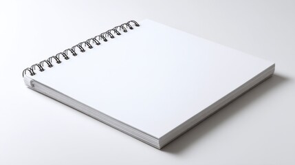 Blank sketchbook on a white background ready for creative ideas and artistic expression