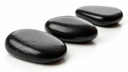 black stones on white background
