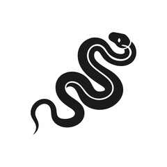 Naklejka premium Coiled snake silhouette vector illustration of a cartoon of a snake vector illustration of a snake silhouette isolated on white background 