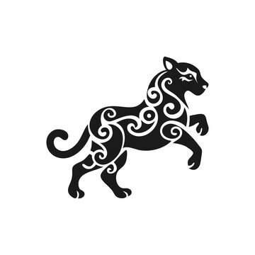 Royal heraldic lions. Black silhouette of rampant lion and griffins for logo or coat of arms. Premium wild animal crest symbols. 