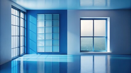 Serene Coastal Room with Built-in Shelving and Expansive Windows Offering Breathtaking Ocean Views