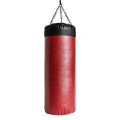 A punching bag isolated on a transparent background, perfect for fitness designs, gym branding and sports equipment promotions