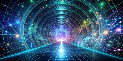 Fototapeta premium A Journey Through the Cosmic Nebula An Enigmatic Path of Light and Celestial Wonders