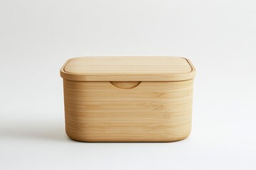 a wooden traditional style laundry bag isolated on white