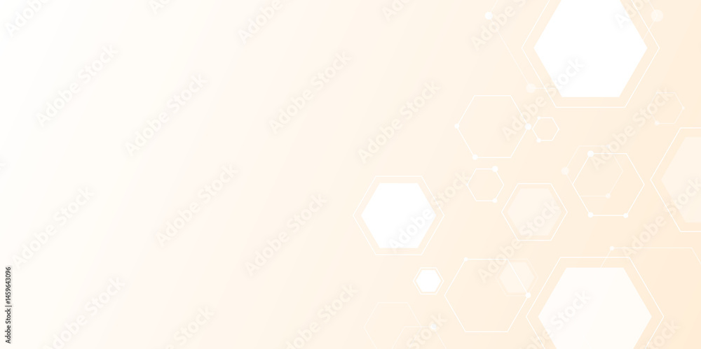 Poster abstract medical yellow hexagon vector background design. chemical pattern. hexagonal structure mole