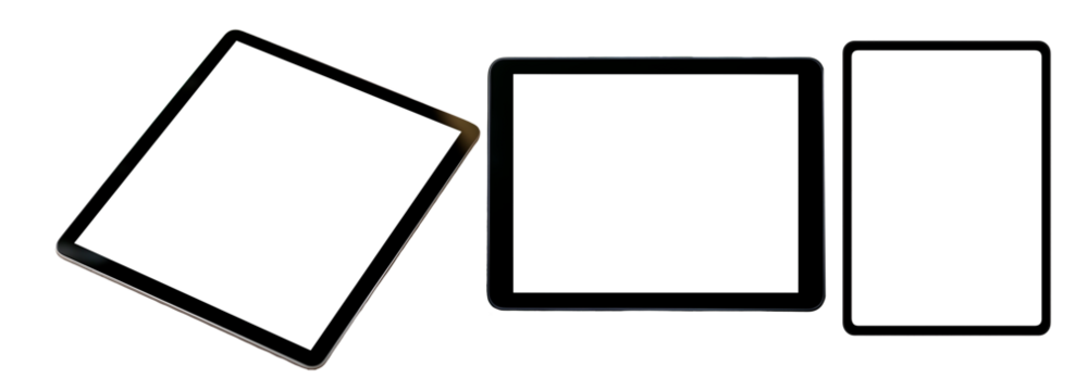 Digital tablet with white screen. Cut out
