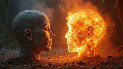 Technological avatar flame image