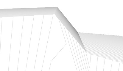 Abstract lines on white background 3d illustration 