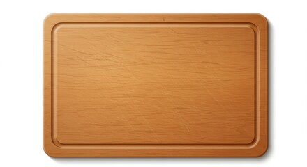 Rustic wooden cutting board with groove, perfect for food presentation, culinary projects, or kitchen product mockups offering a clean and natural aesthetic for various design needs