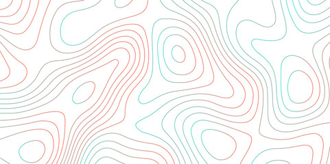 Topographic map background with geographic grid for hiking and mountain sport. modern design with white background and colorful wave line. topographic contour lines vector map seamless pattern vector.