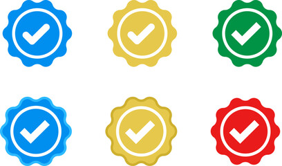 Check mark tick verification icon symbol vector.