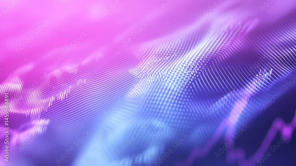 Poster Abstract Data Visualization: A Symphony of  Neon Hues and Dynamic Curves