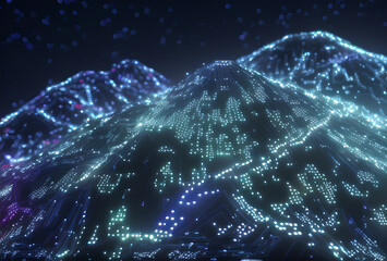 nanotechnological modern network ai technologies abstract blue background blue shades of dots