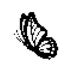 Pixel art butterfly. Animal vector illustration.