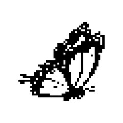 Pixel art butterfly. Animal vector illustration.