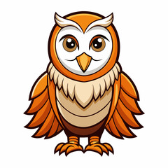 owl on white background