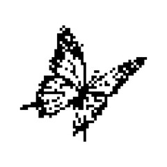 Pixel art butterfly. Animal vector illustration.