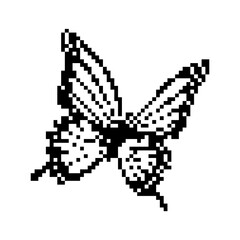 Pixel art butterfly. Animal vector illustration.