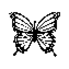 Pixel art butterfly. Animal vector illustration.