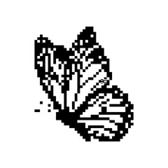 Fototapeta premium Pixel art butterfly. Animal vector illustration.