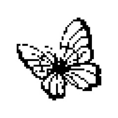 Fototapeta premium Pixel art butterfly. Animal vector illustration.