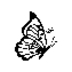 Pixel art butterfly. Animal vector illustration.