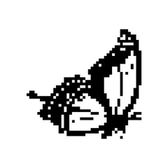 Pixel art butterfly. Animal vector illustration.