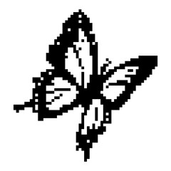 Fototapeta premium Pixel art butterfly. Animal vector illustration.