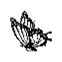 Fototapeta premium Pixel art butterfly. Animal vector illustration.