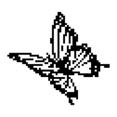 Fototapeta premium Pixel art butterfly. Animal vector illustration.