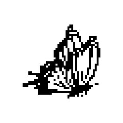 Fototapeta premium Pixel art butterfly. Animal vector illustration.