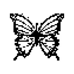 Pixel art butterfly. Animal vector illustration.