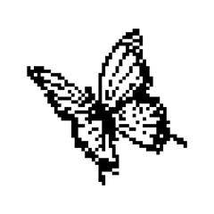 Pixel art butterfly. Animal vector illustration.