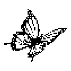 Pixel art butterfly. Animal vector illustration.