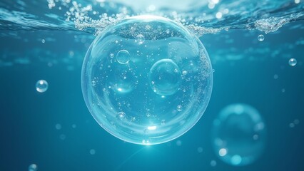 Transparent image of underwater bubbles