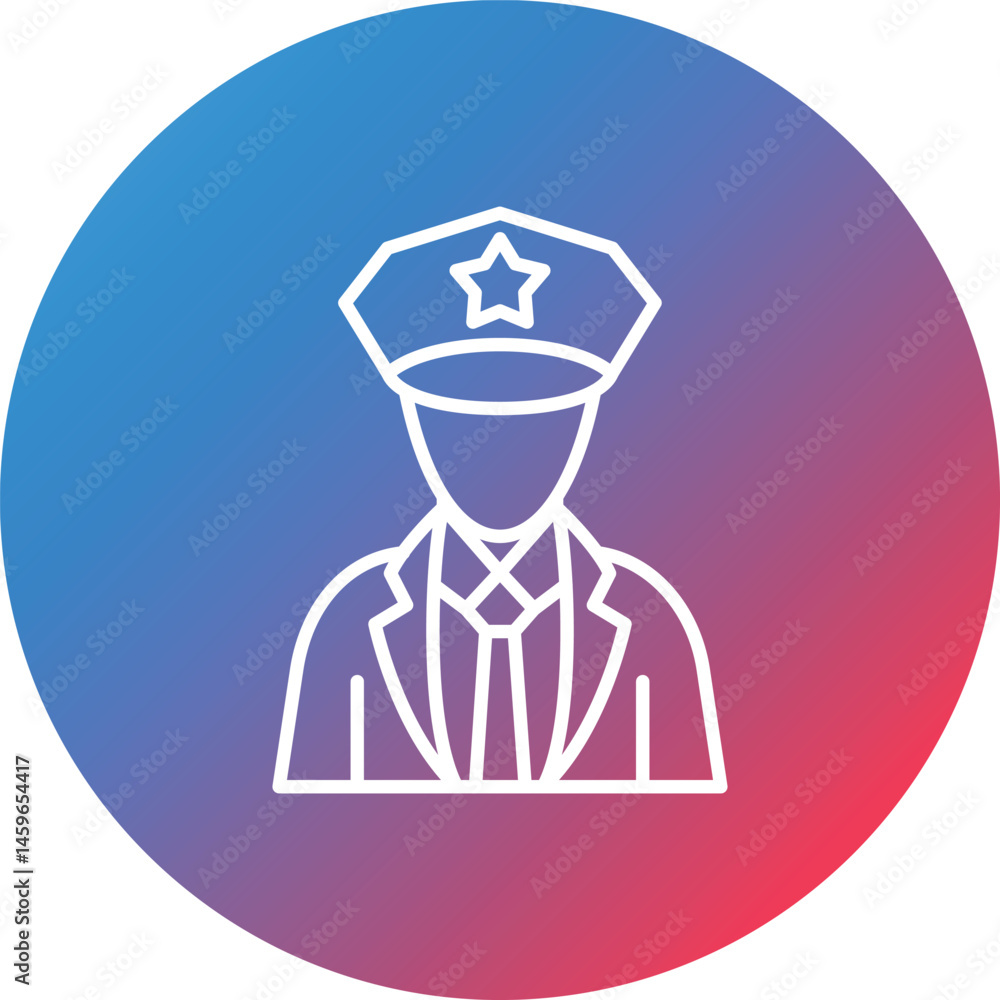 Poster cop line gradient circle background icon