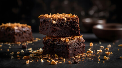  Chocolate Brownies with Shavings