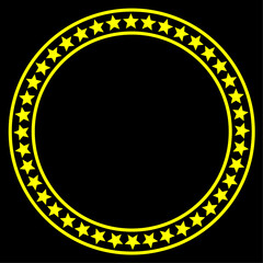 star frame border with circle outline made of stroke line