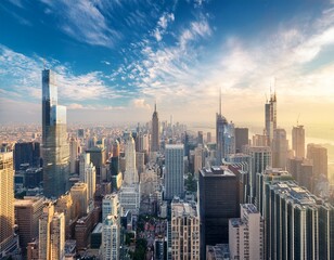 Fototapeta premium spectacular city skyline a breathtaking view of urban architecture and towering skyscrapers