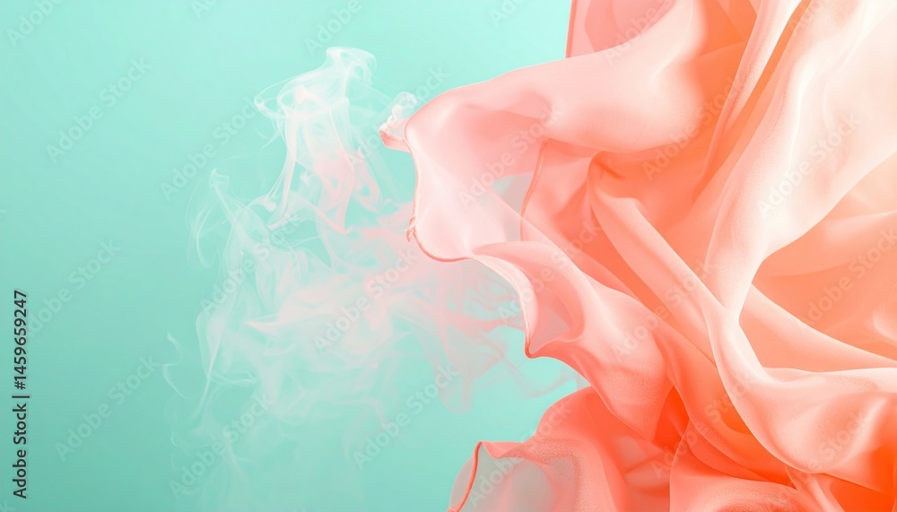 Aufkleber flowing fabric movement abstract setting digital art soft color palette artistic viewpoint elegance 
