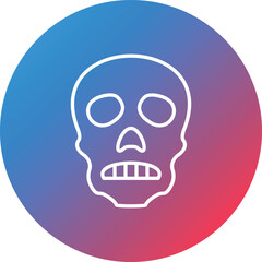 Skull Line Gradient Circle Background Icon