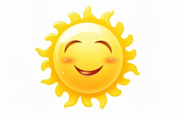 Child's Drawing of Smiling Sun with Colored Pencils on White Paper