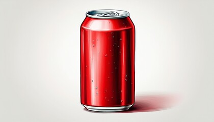 aluminum red soda can isolated on white background generative ai