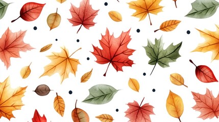 Autumn Leaves Watercolor Seamless Pattern: A Vibrant Fall Design