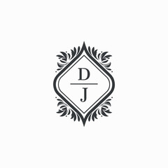 DJ Initials Wedding Logo Vector Art  Icons  and Graphics
