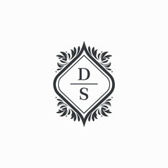 DS Initials Wedding Logo Vector Art  Icons  and Graphics