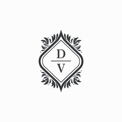 DV Initials Wedding Logo Vector Art  Icons  and Graphics