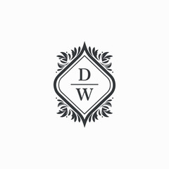 DW Initials Wedding Logo Vector Art  Icons  and Graphics
