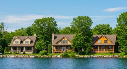 Fototapeta premium Lakeside cabin homes